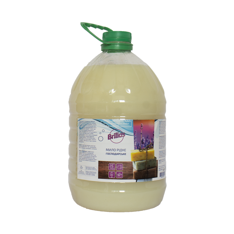 Мило рідке Brilias (5M-BG-L), господарське, ПЕТ-пляшка, без дозатора, 5 л